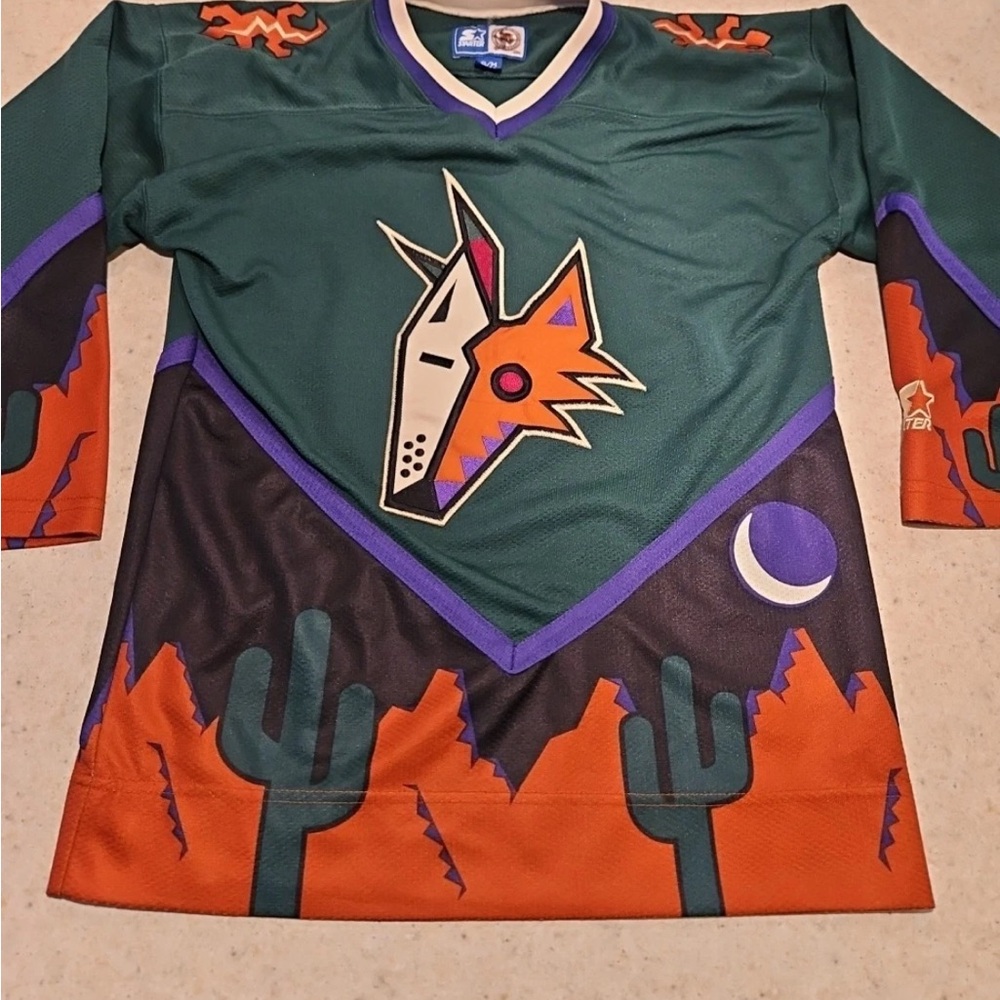 Authentic Arizona Coyotes Green Peyote Desert Alternate Jersey Starter Brand